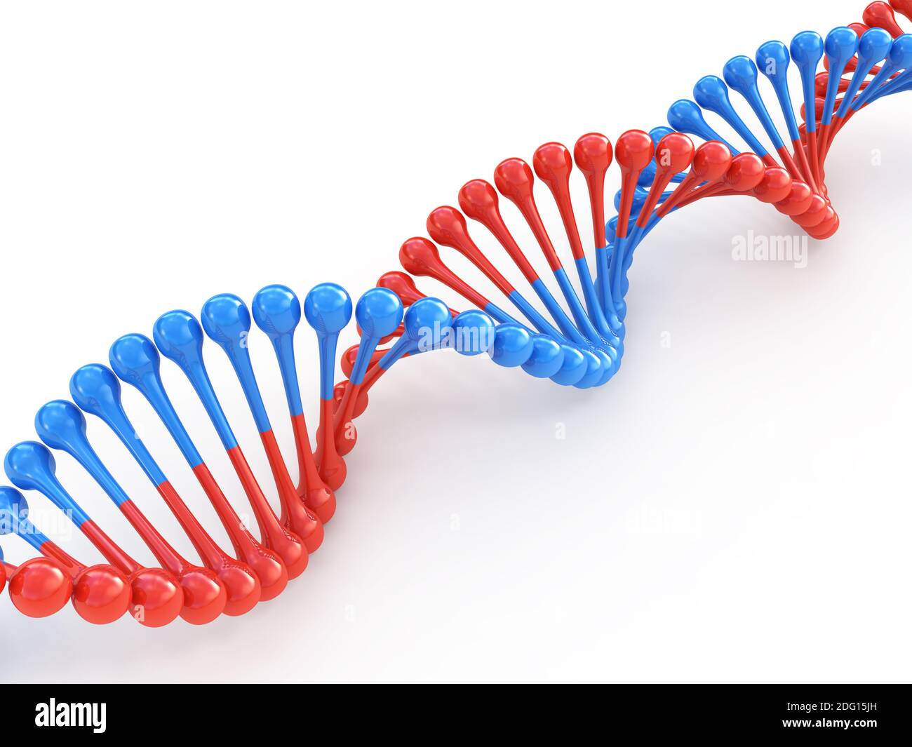 DNA-Code 3D-Konzept isoliert auf weiss Stockfoto