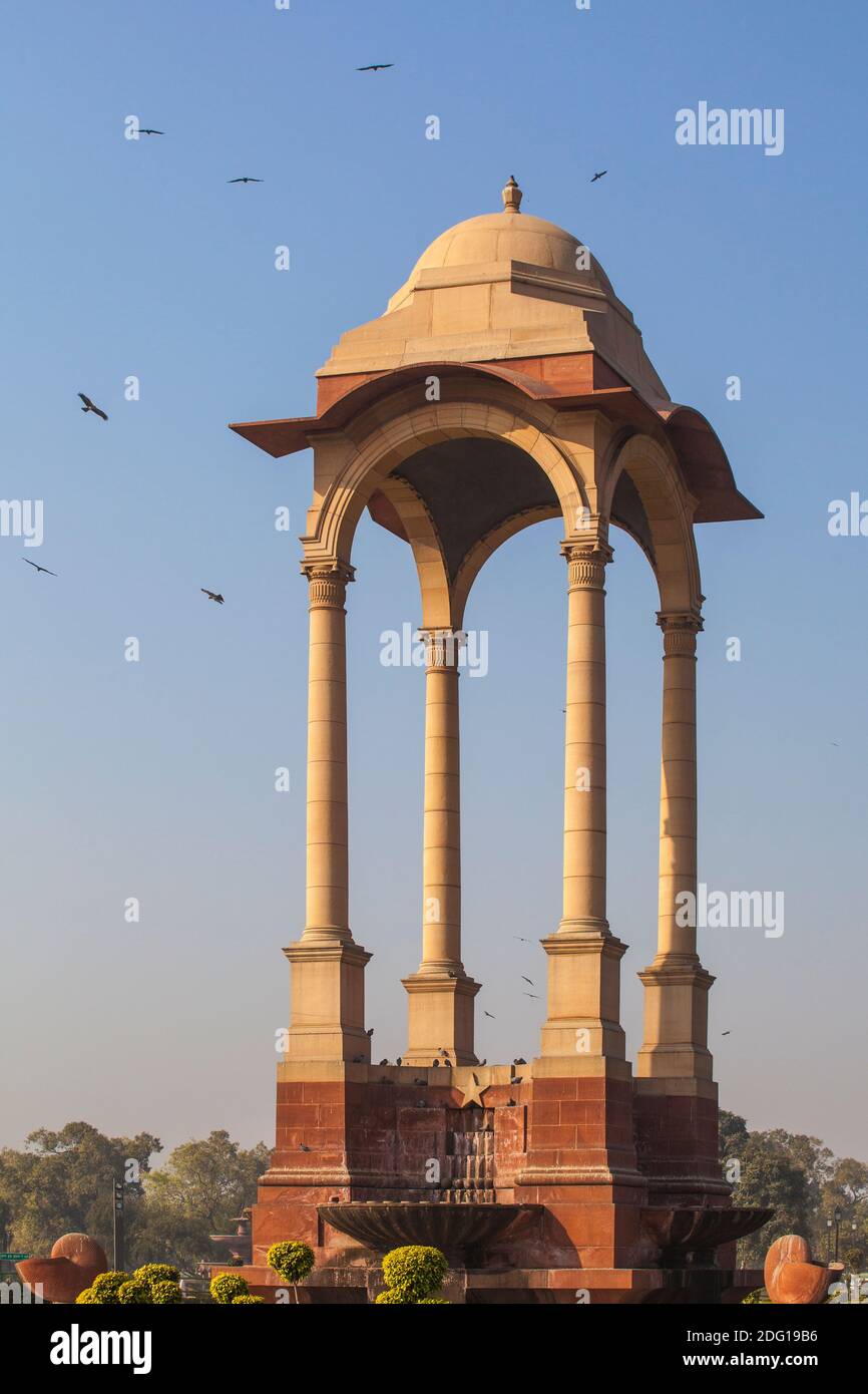 Indien, Delhi, Rajpath, das leere Vordach (nahe Ndia Gate) Stockfoto