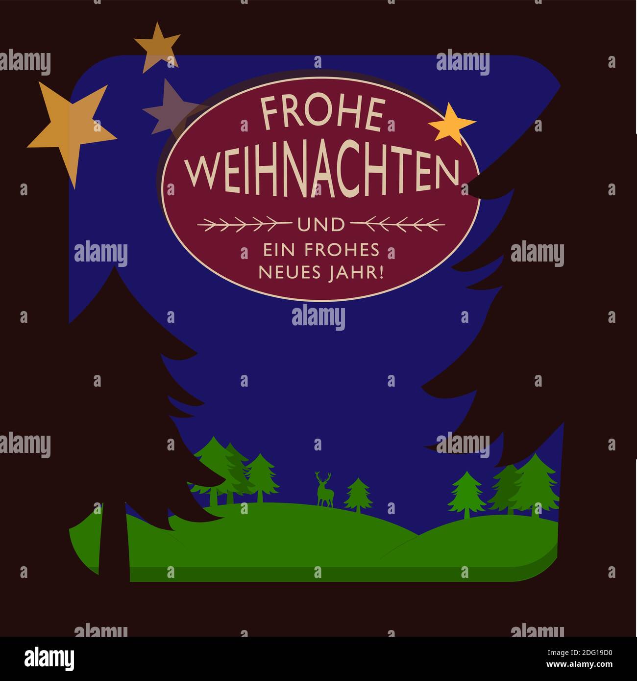 Frohe Weihnachten in der Nacht Stock Vektor