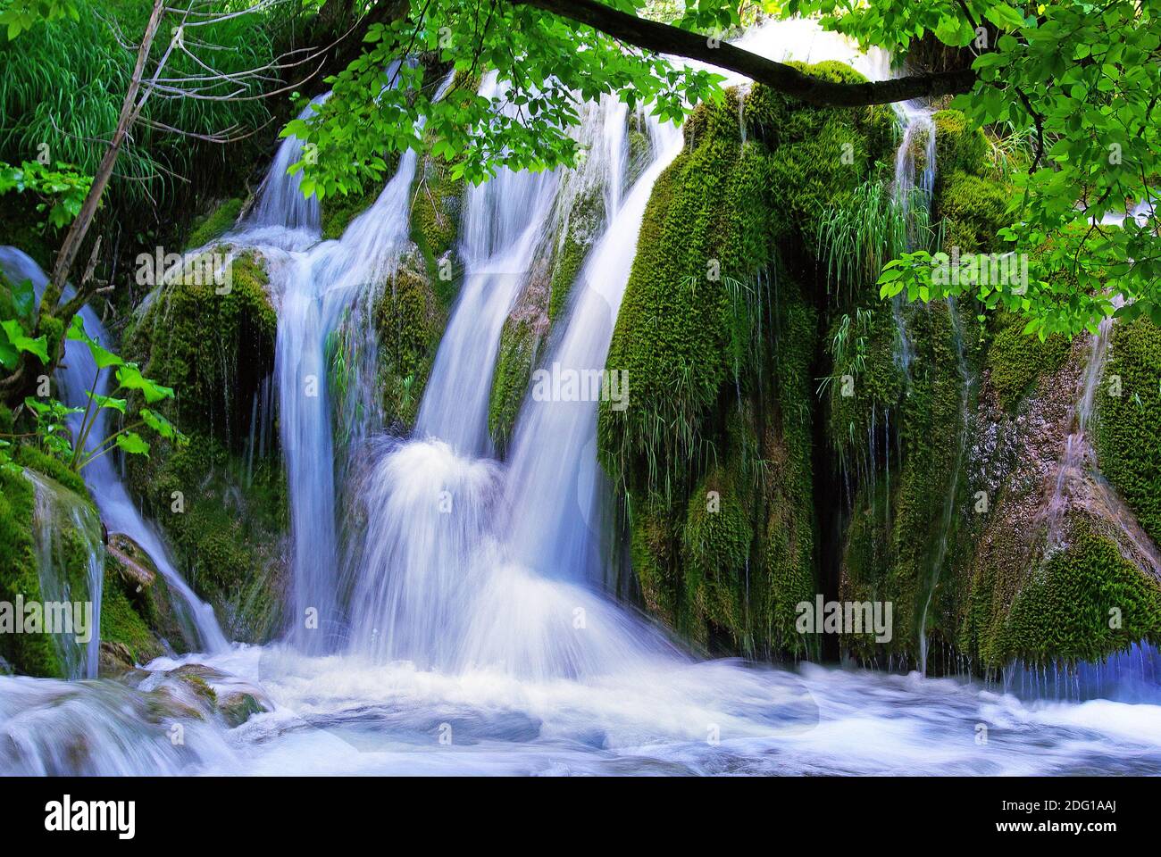 Wasserfall im Nationalpark Plitvice Jezera Stockfoto