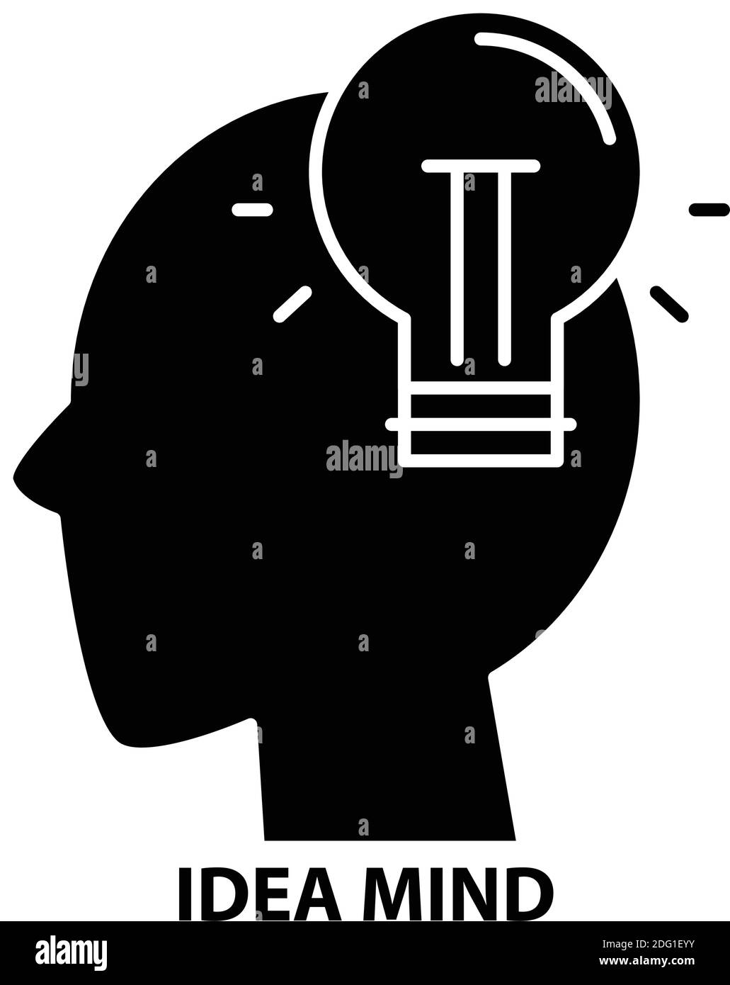 Ideensymbol, schwarzes Vektorzeichen mit editierbaren Konturen, Konzeptdarstellung Stock Vektor