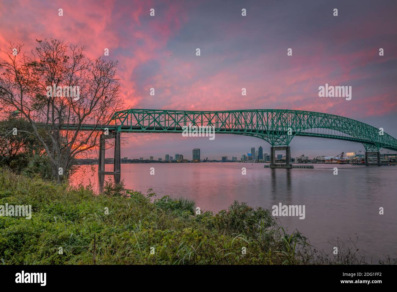 Hart Bridge Sonnenuntergang Stockfoto