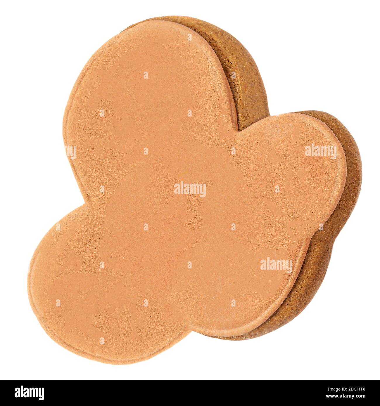 Süßer Lebkuchenkekse zu Weihnachten. Lebkuchengebäck isoliert auf weißem Hintergrund. Stockfoto