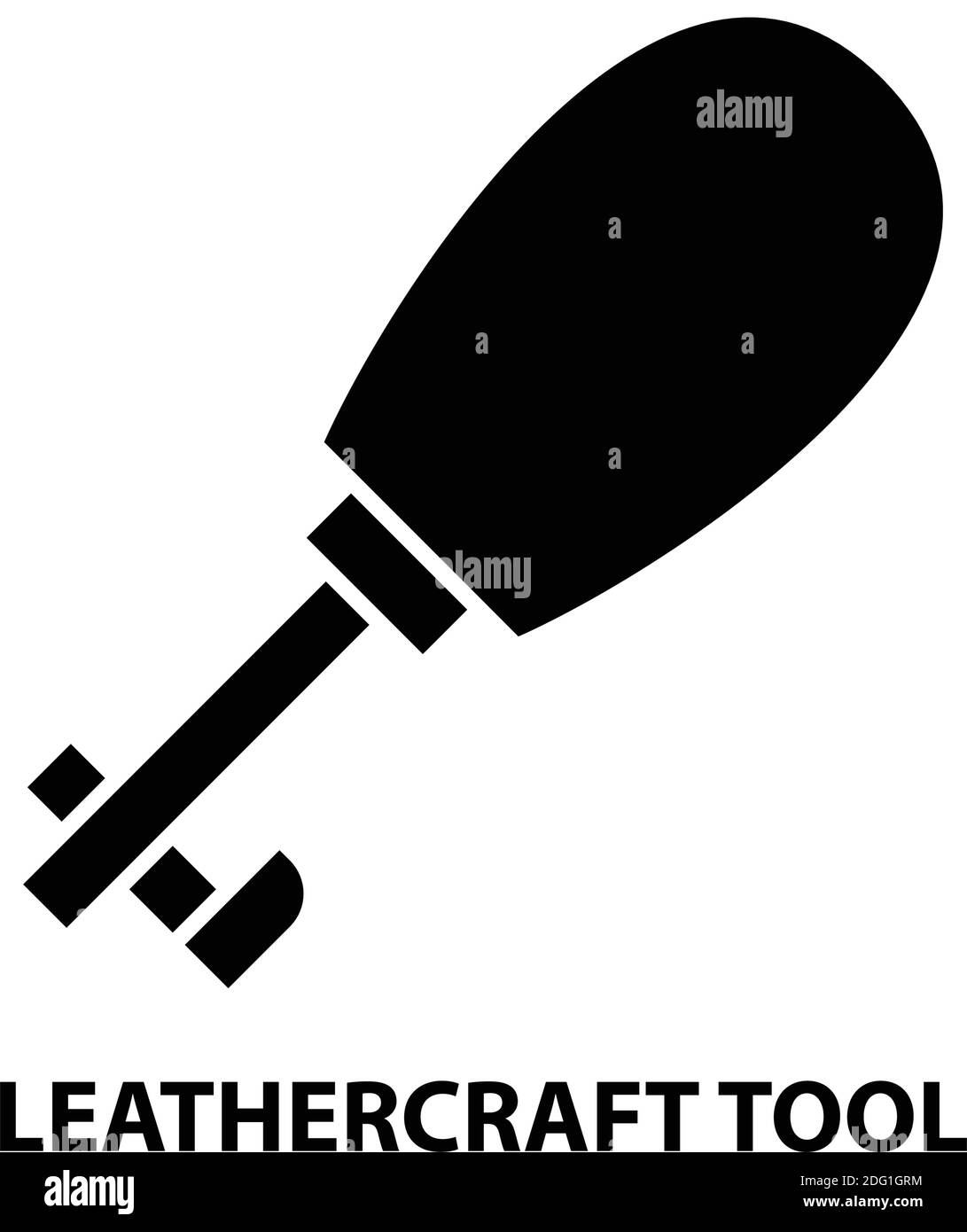 Lederwerkzeugsymbol, schwarzes Vektorzeichen mit bearbeitbaren Konturen, Konzeptdarstellung Stock Vektor