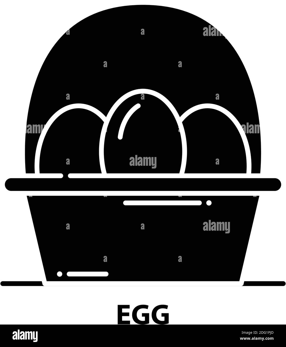 Eiersymbol, schwarzes Vektorzeichen mit editierbaren Konturen, Konzeptdarstellung Stock Vektor