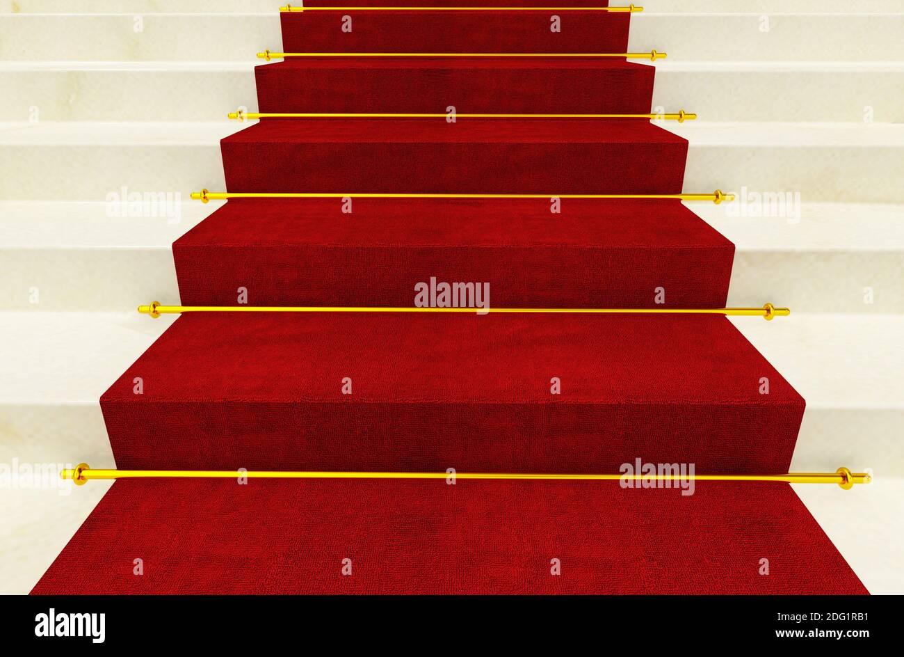 Treppe und roter Teppich Stockfoto