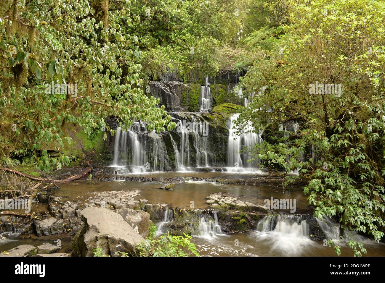 Purakaunui Fälle in Otago Neuseeland Stockfoto