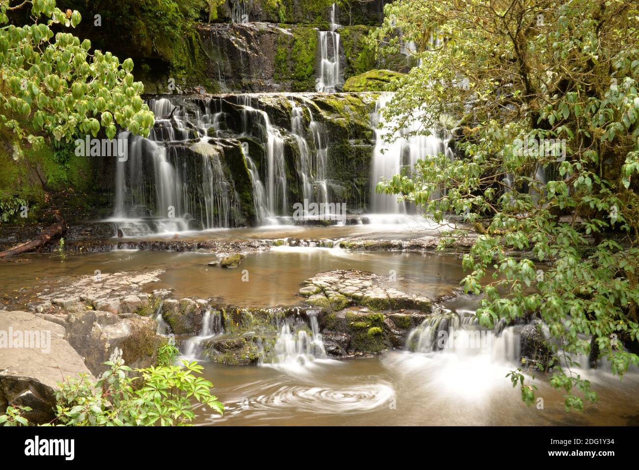 Purakaunui Fälle in Otago Neuseeland Stockfoto
