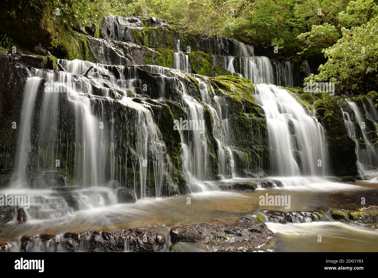 Purakaunui Fälle in Otago Neuseeland Stockfoto