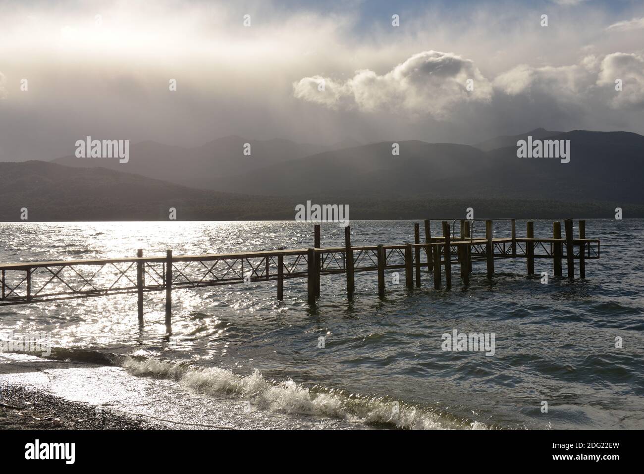 Blick auf den Te Anau See in Fjordland Neuseeland Stockfoto