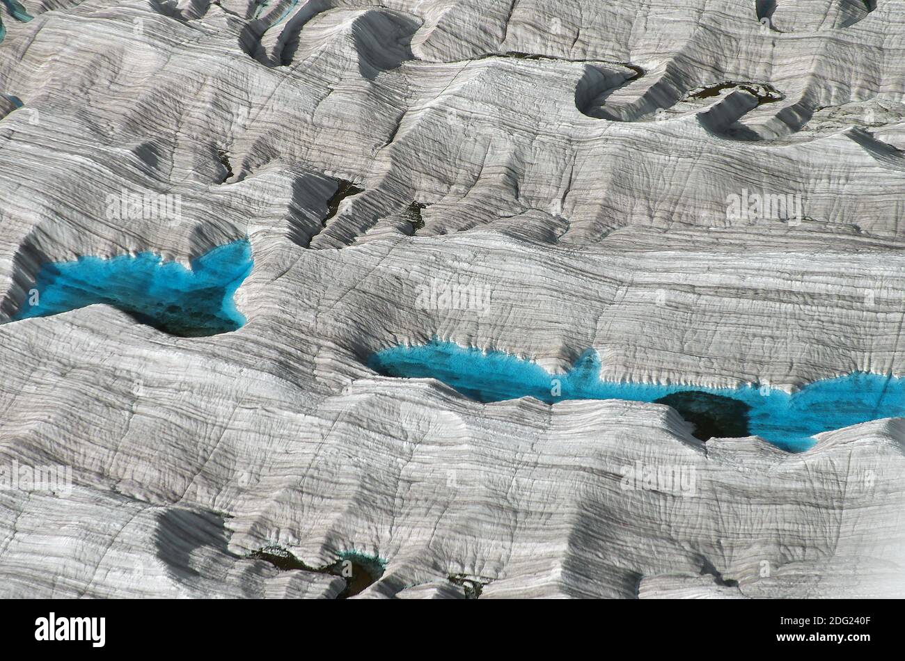 Schmelzwasser See auf einem Gletscher Stockfoto
