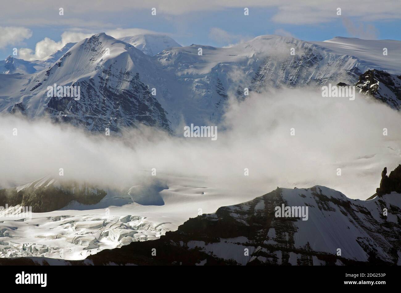 Gletscher und Berge in Wrangell St. Elias N.P. Stockfoto
