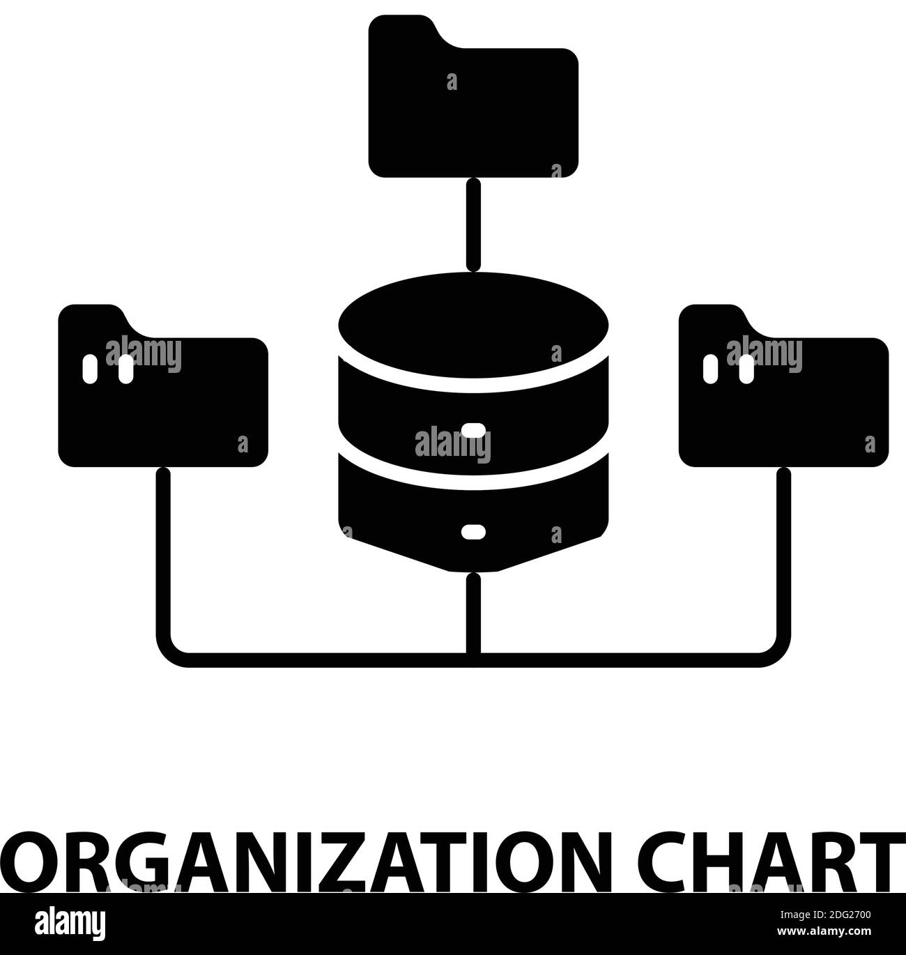 Symbol für Organigramm, schwarzes Vektorzeichen mit bearbeitbaren Konturen, Konzeptdarstellung Stock Vektor