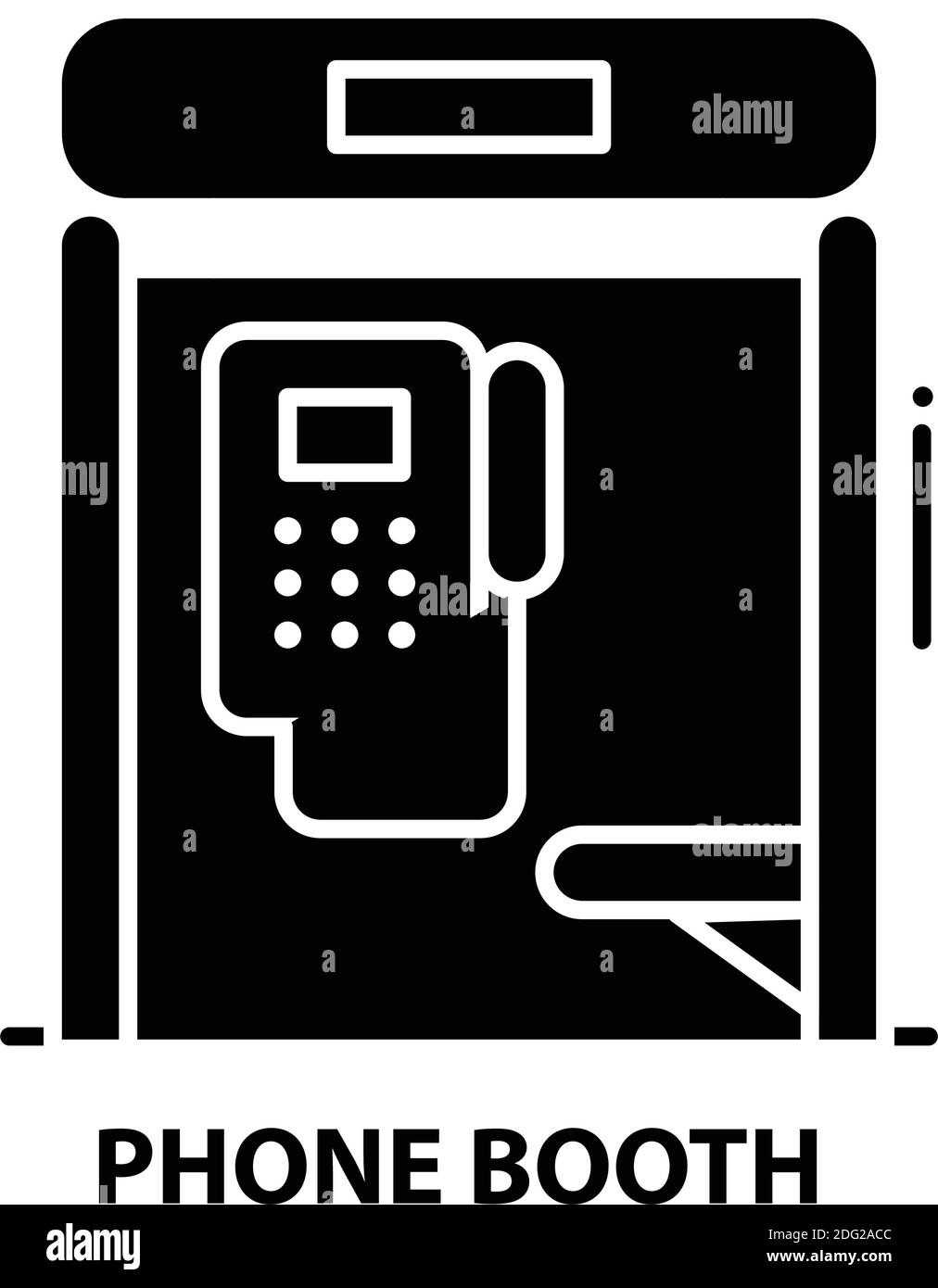 Telefonzellen-Symbol, schwarzes Vektorzeichen mit editierbaren Strichen, Konzeptdarstellung Stock Vektor
