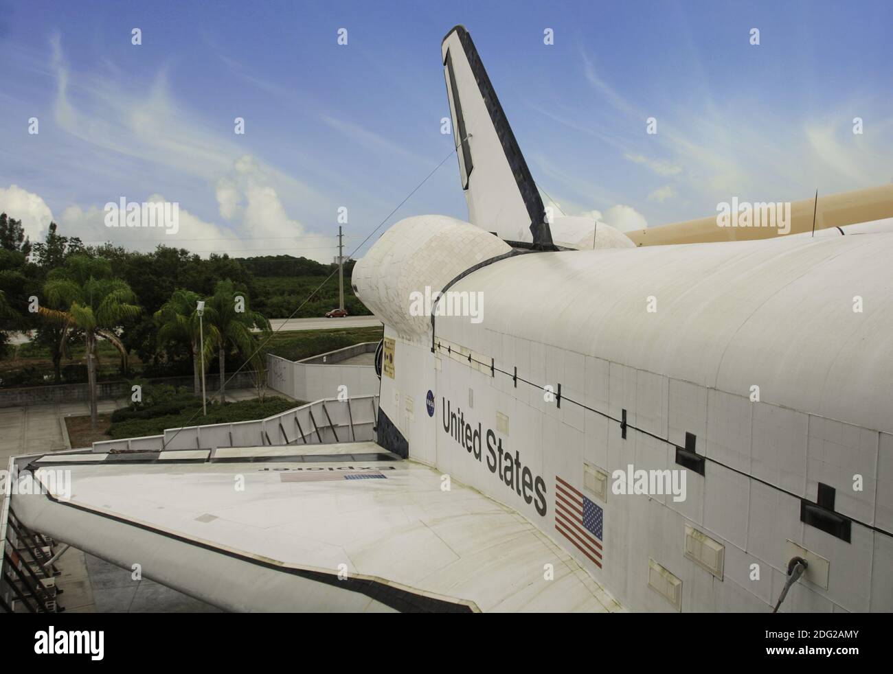 Himmelsfarben über dem Space Shuttle Stockfoto