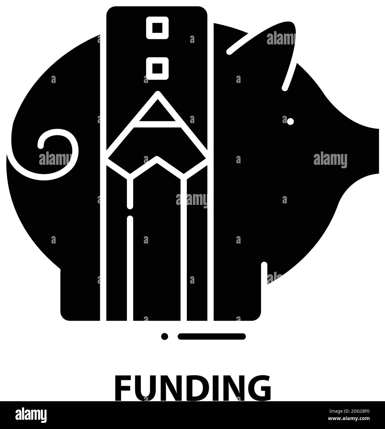Finanzierungssymbol, schwarzes Vektorzeichen mit editierbaren Konturen, Konzeptdarstellung Stock Vektor