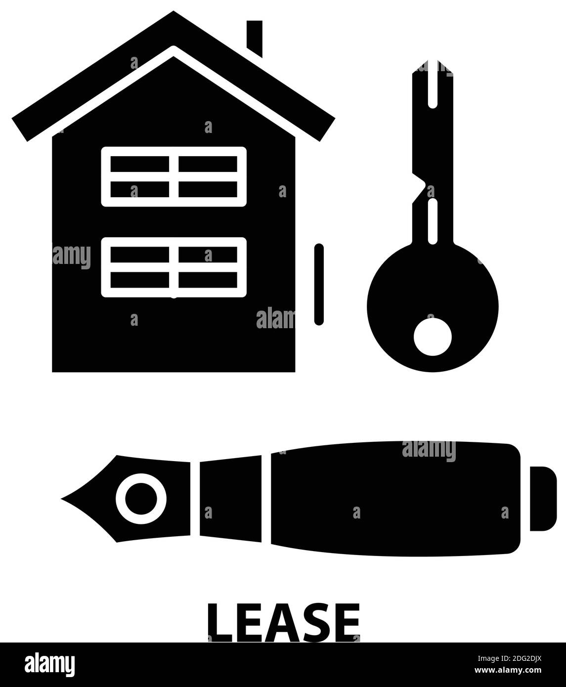 Leasing-Symbol, schwarzes Vektorzeichen mit editierbaren Konturen, Konzeptdarstellung Stock Vektor