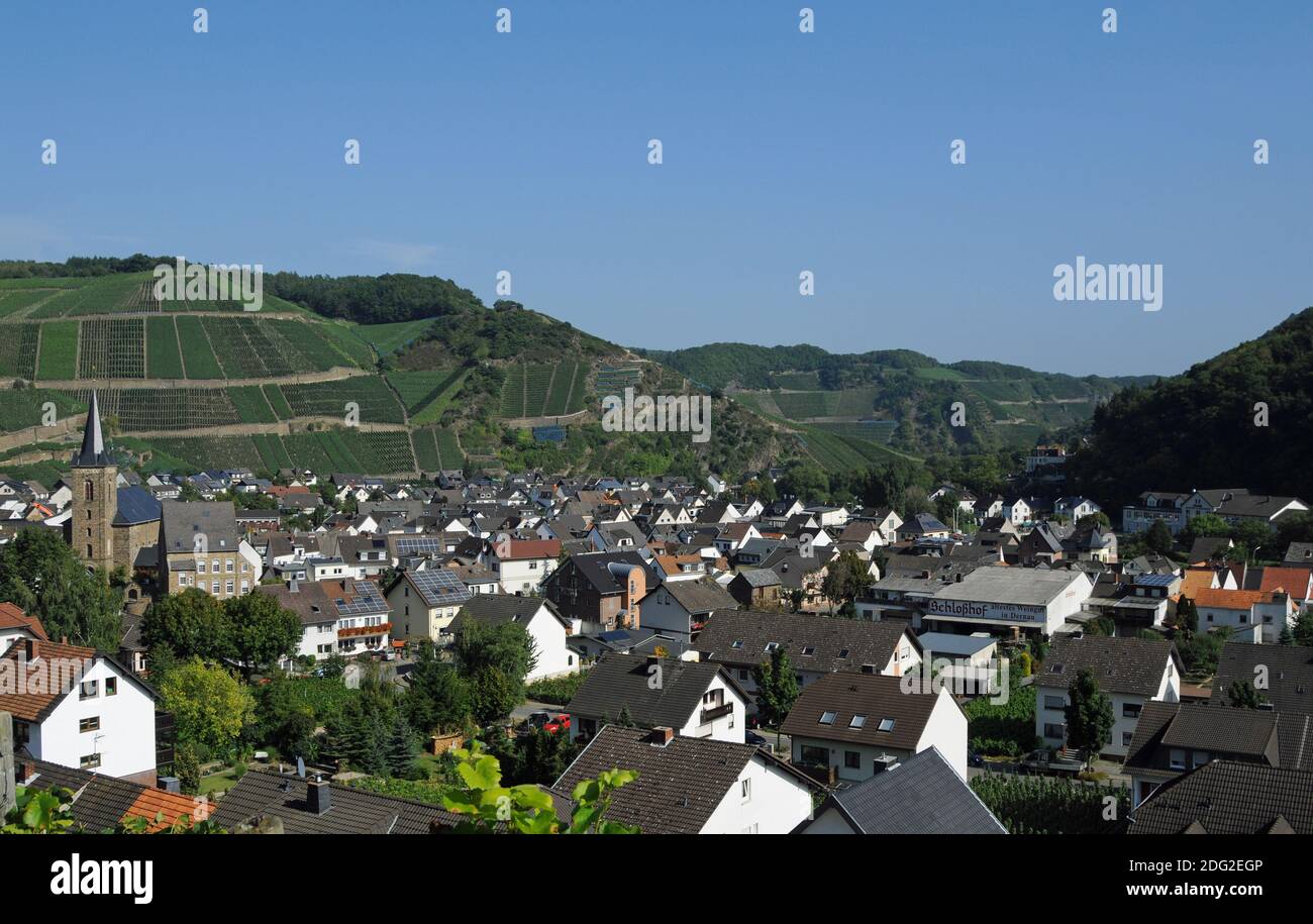 Ahrtal Dernau Stockfoto