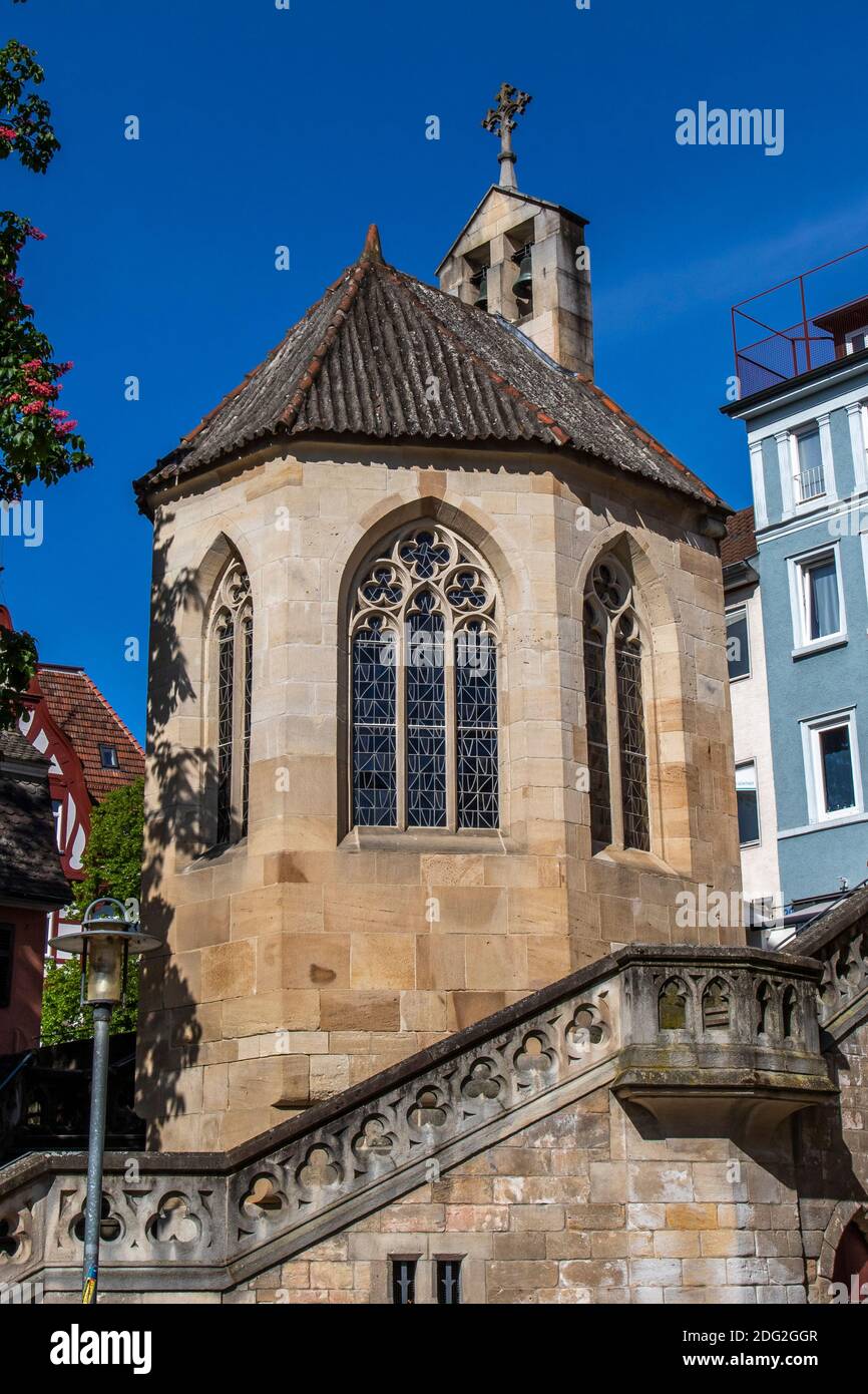 Esslingen am Neckar, Innere Brücke mit Nikolauskapelle Stockfoto