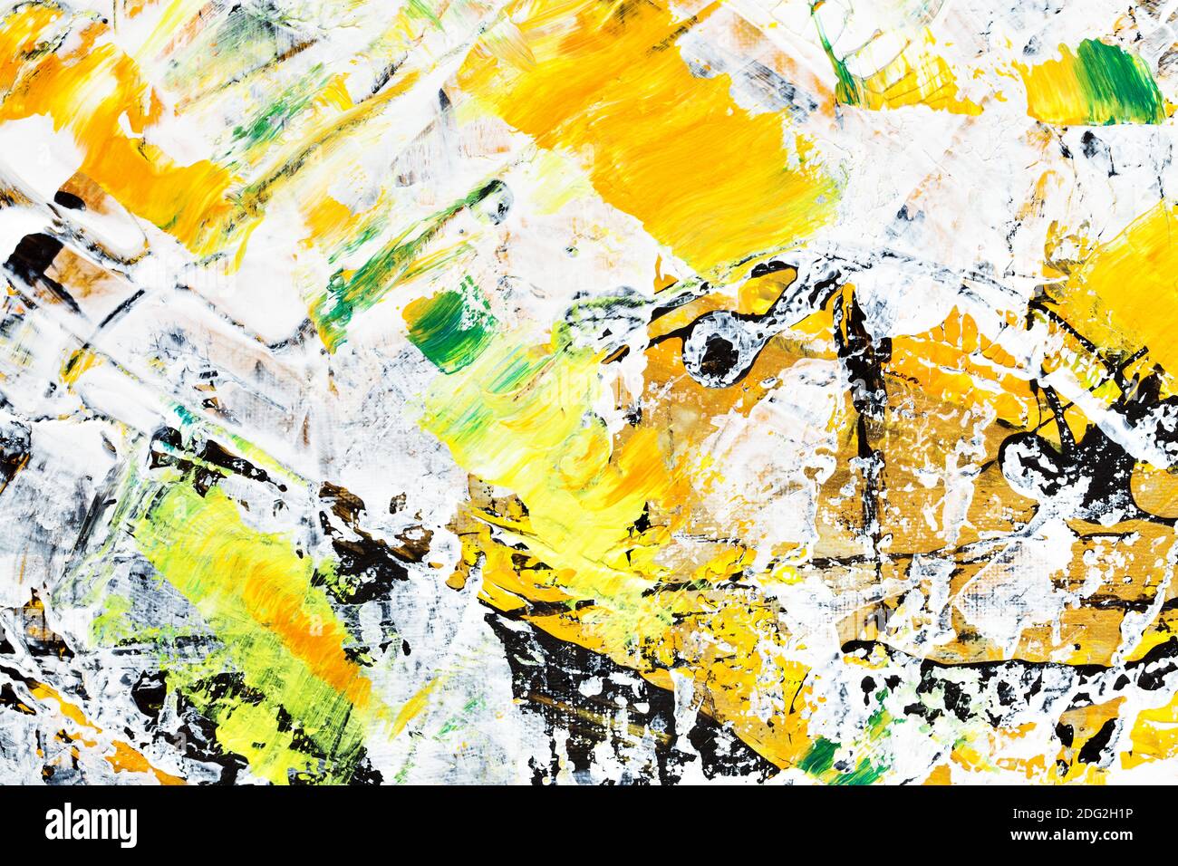 Gelb-orange Pinselstriche. Abstrakter Hintergrund. Bemalte Textur Stockfoto