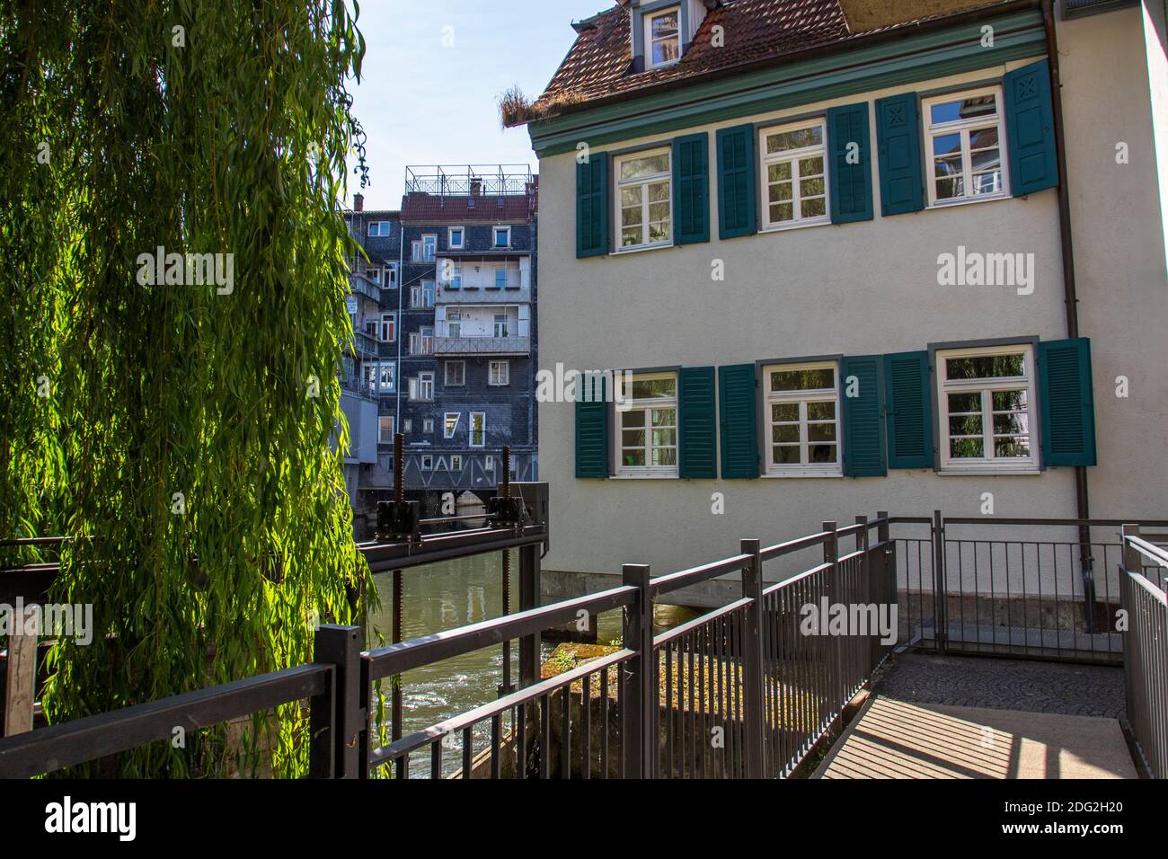 Esslingen am Neckar, Haus am Rossneckarkanal Stockfoto