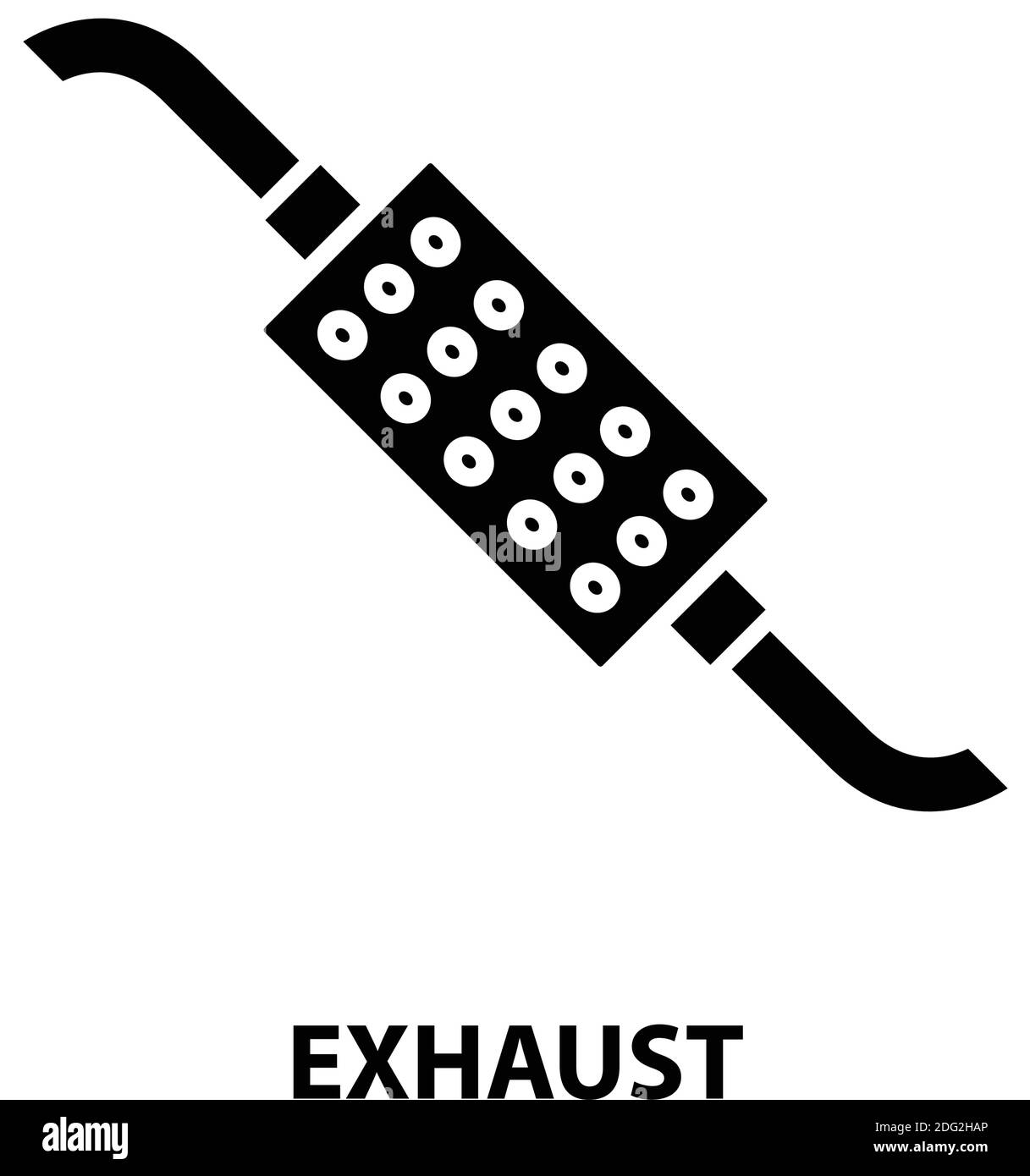 Abgas-Symbol, schwarzes Vektorzeichen mit editierbaren Konturen, Konzeptdarstellung Stock Vektor