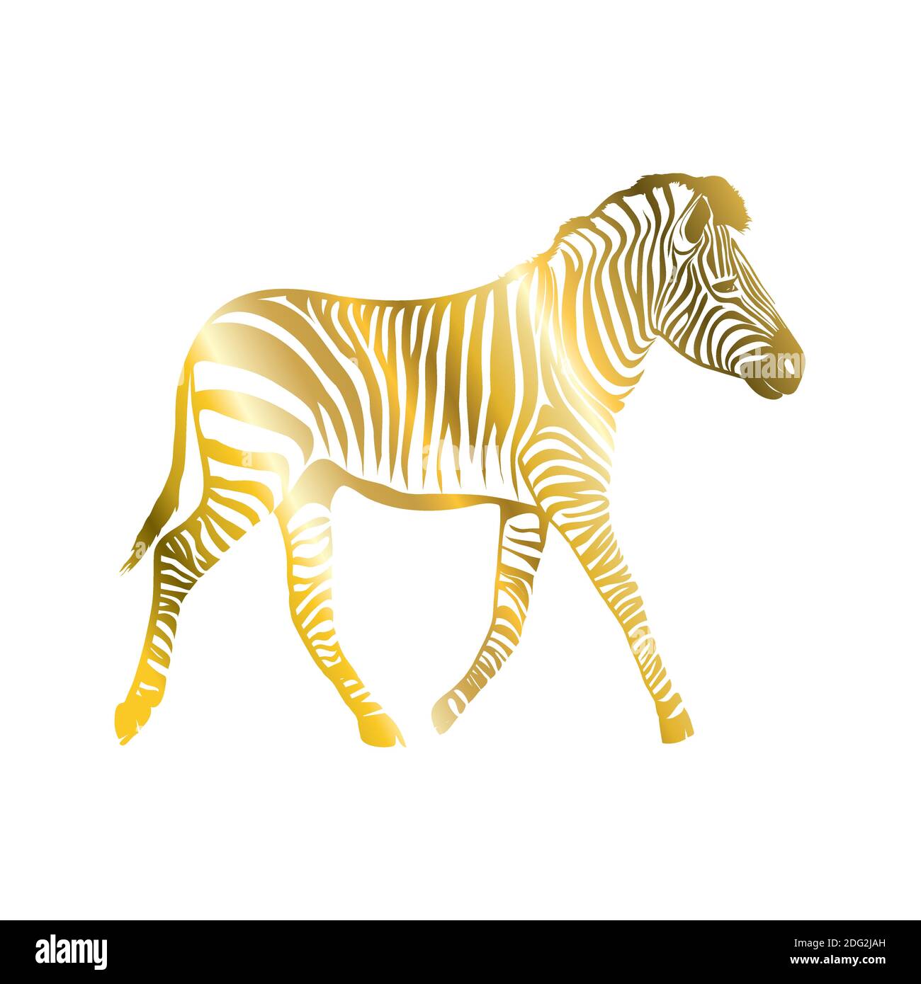 Goldene Zebra-Silhouette. Vektorgrafik Stock Vektor