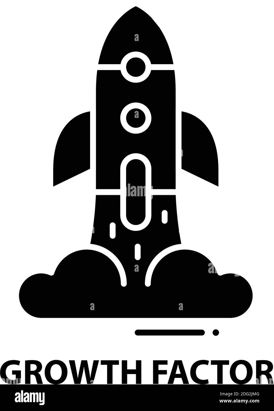 Wachstumsfaktor-Symbol, schwarzes Vektorzeichen mit editierbaren Konturen, Konzeptdarstellung Stock Vektor