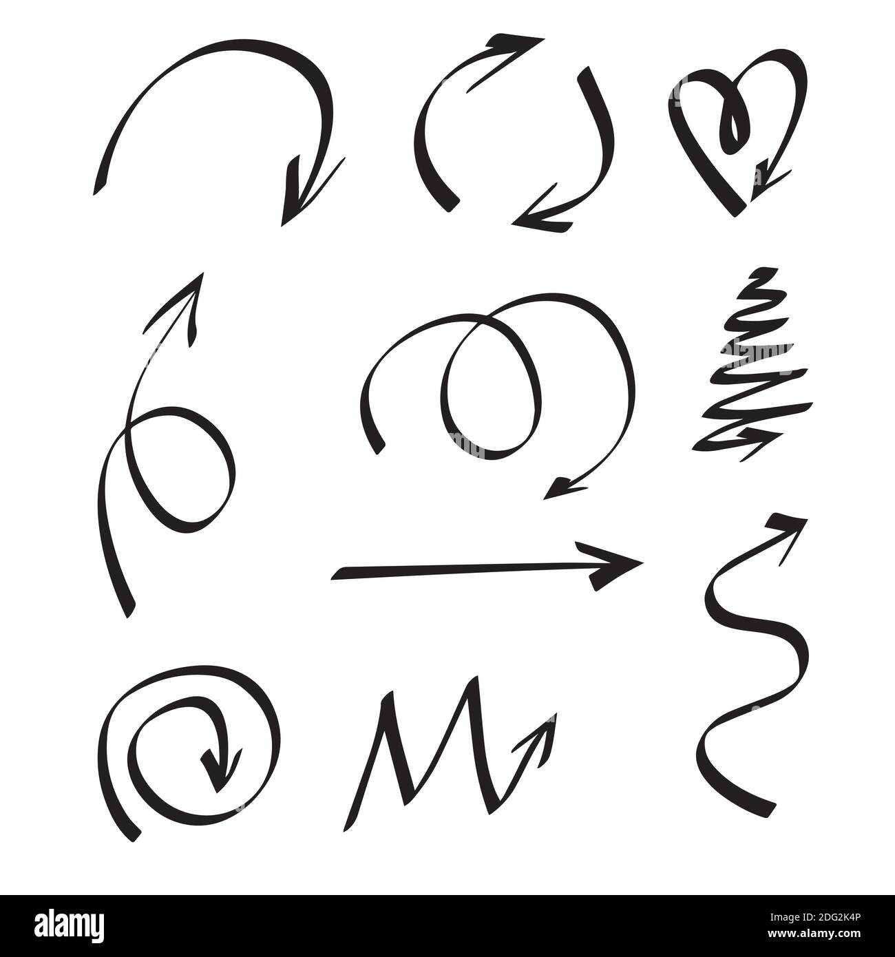 Vektor-Illustration von gekrümmten Pfeil Icons. Stock Vektor