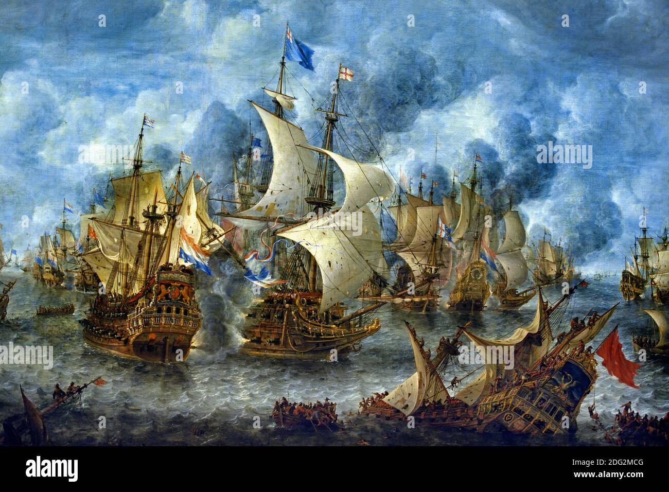 Die Schlacht von Ter Heijde - De Slag bij Ter Heijde 1653 Jan Abrahamsz. Van Beerstraten 1622-1666 Holländisch, die, Niederlande ( Schlacht von Ter Heijde für. Diese Seeschlacht fand am 10. August 1653 während des ersten Anglo-Niederländischen Krieges statt. ) s, Stockfoto