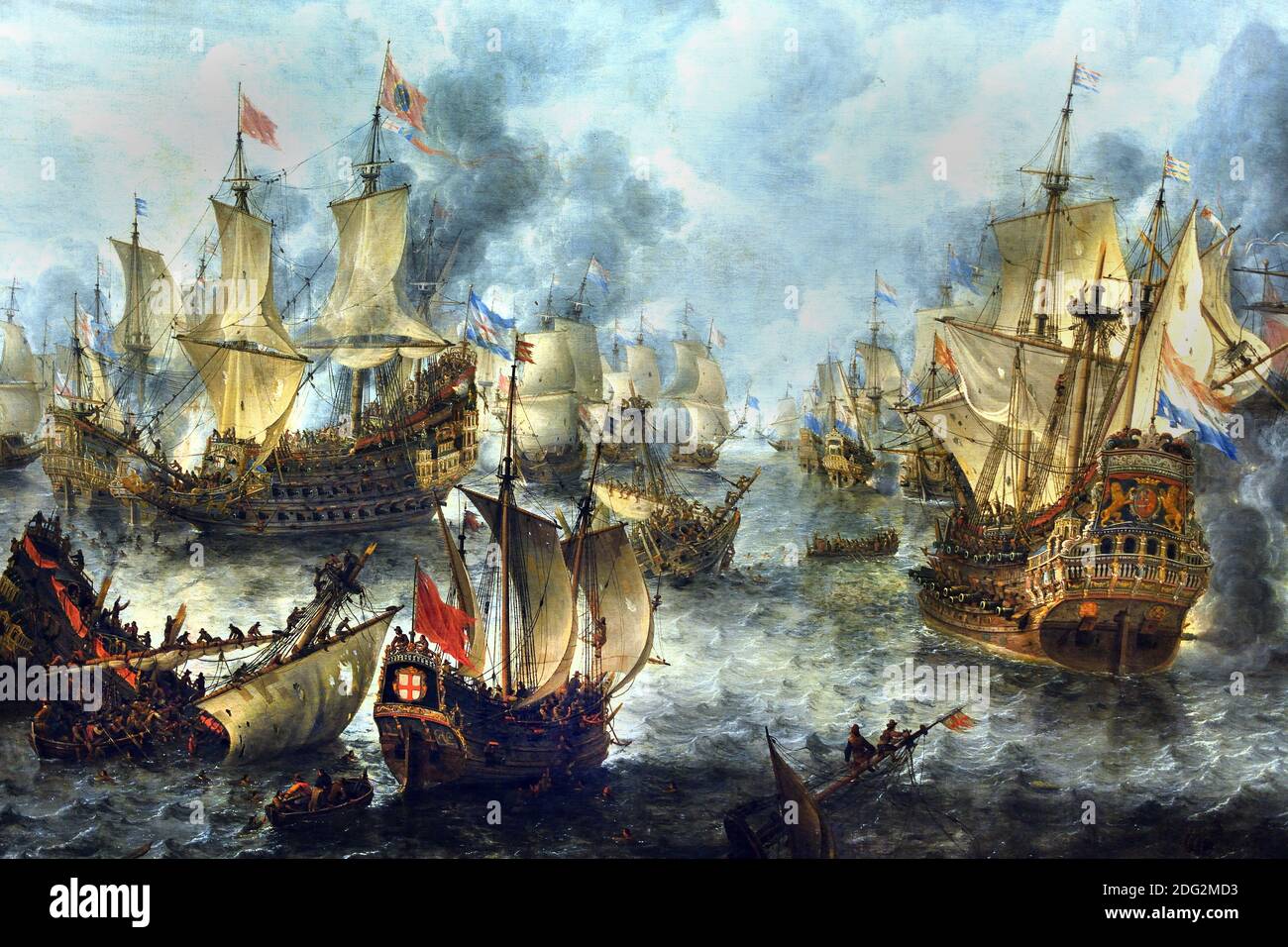 Die Schlacht von Ter Heijde - De Slag bij Ter Heijde 1653 Jan Abrahamsz. Van Beerstraten 1622-1666 Holländisch, die, Niederlande ( Schlacht von Ter Heijde für. Diese Seeschlacht fand am 10. August 1653 während des ersten Anglo-Niederländischen Krieges statt. ) s, Stockfoto