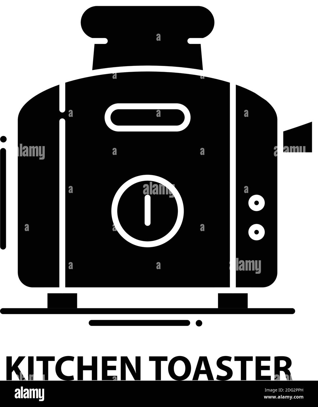 Küchen-Toaster-Symbol, schwarzes Vektorzeichen mit editierbaren Strichen, Konzeptdarstellung Stock Vektor