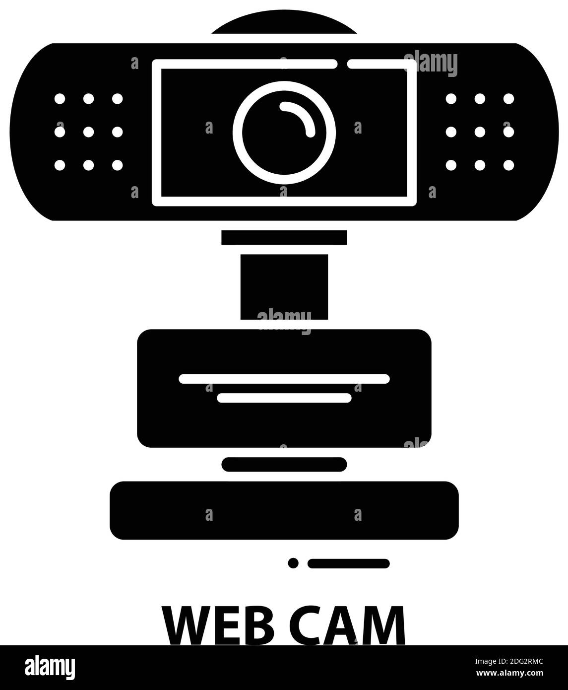 Webcam-Symbol, schwarzes Vektorzeichen mit editierbaren Konturen, Konzeptdarstellung Stock Vektor
