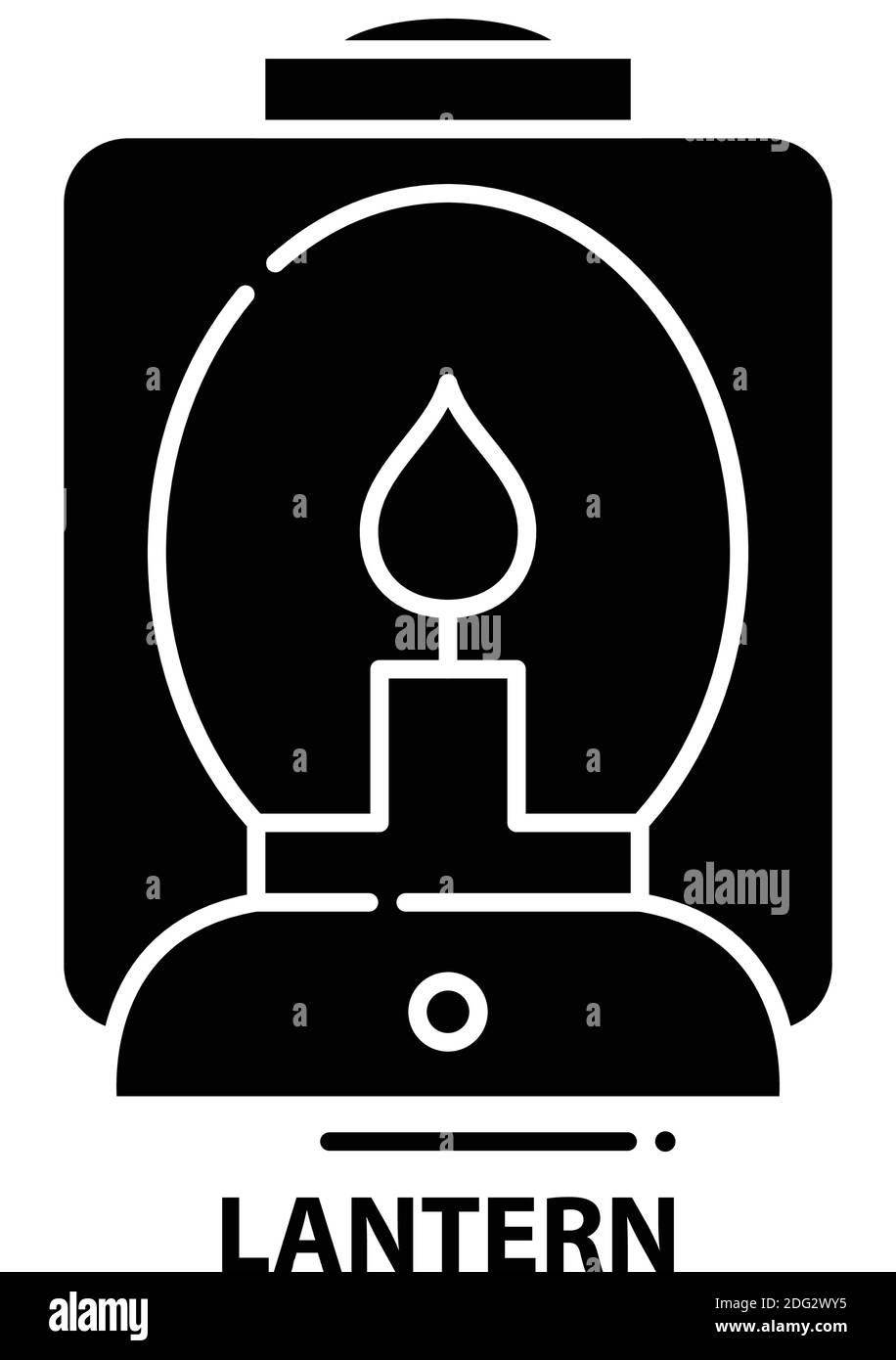 Laternen-Symbol, schwarzes Vektorzeichen mit bearbeitbaren Konturen, Konzeptdarstellung Stock Vektor