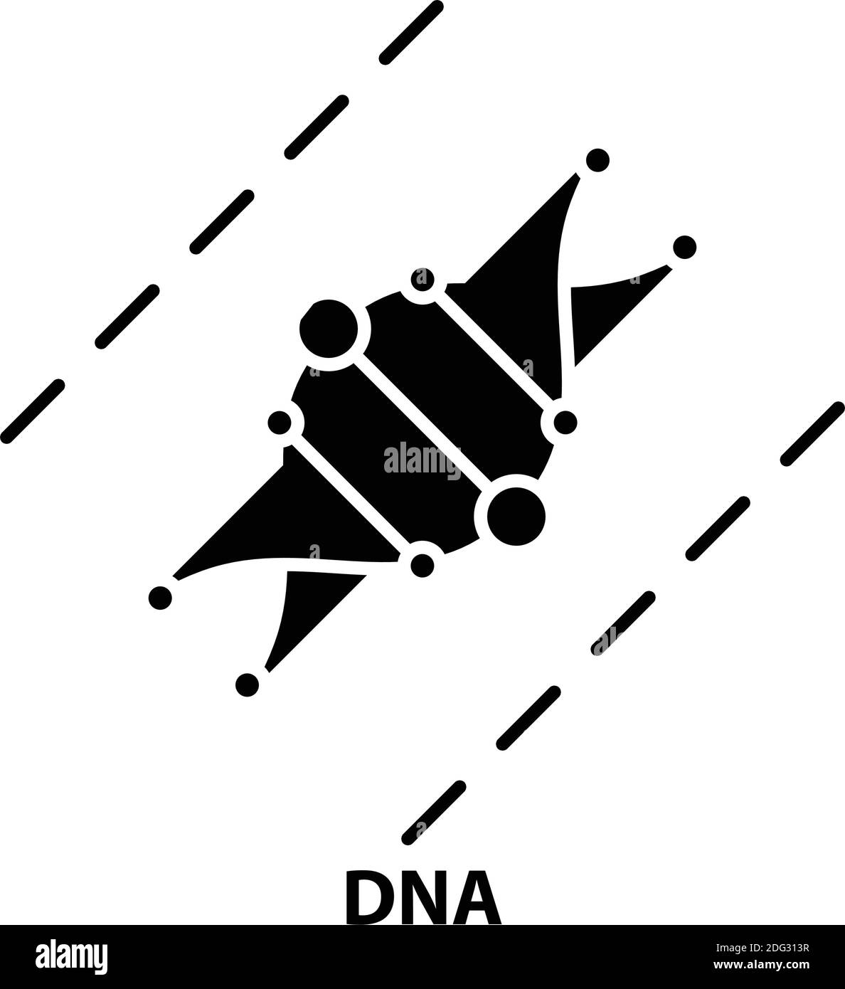 dna-Symbol, schwarzes Vektorzeichen mit editierbaren Strichen, Konzeptdarstellung Stock Vektor