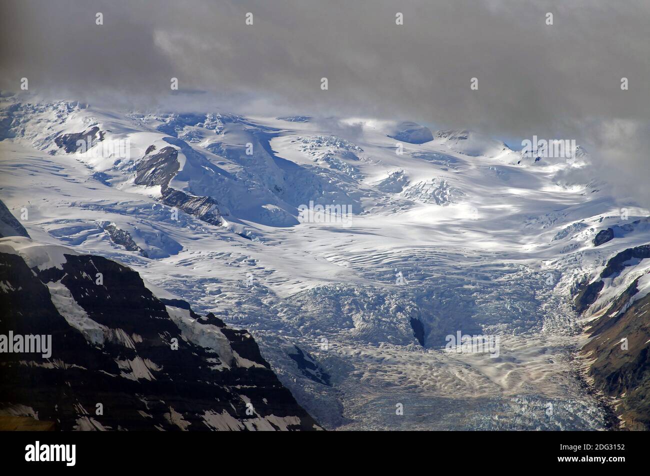 Gletscher und Berge in Wrangell St. Elias N.P. Stockfoto