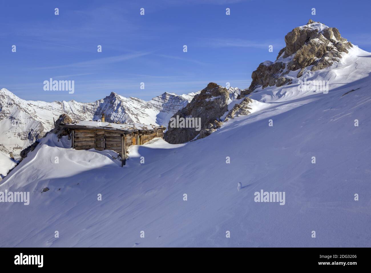 Geier walli Ferienhaus in den alpen Stockfoto