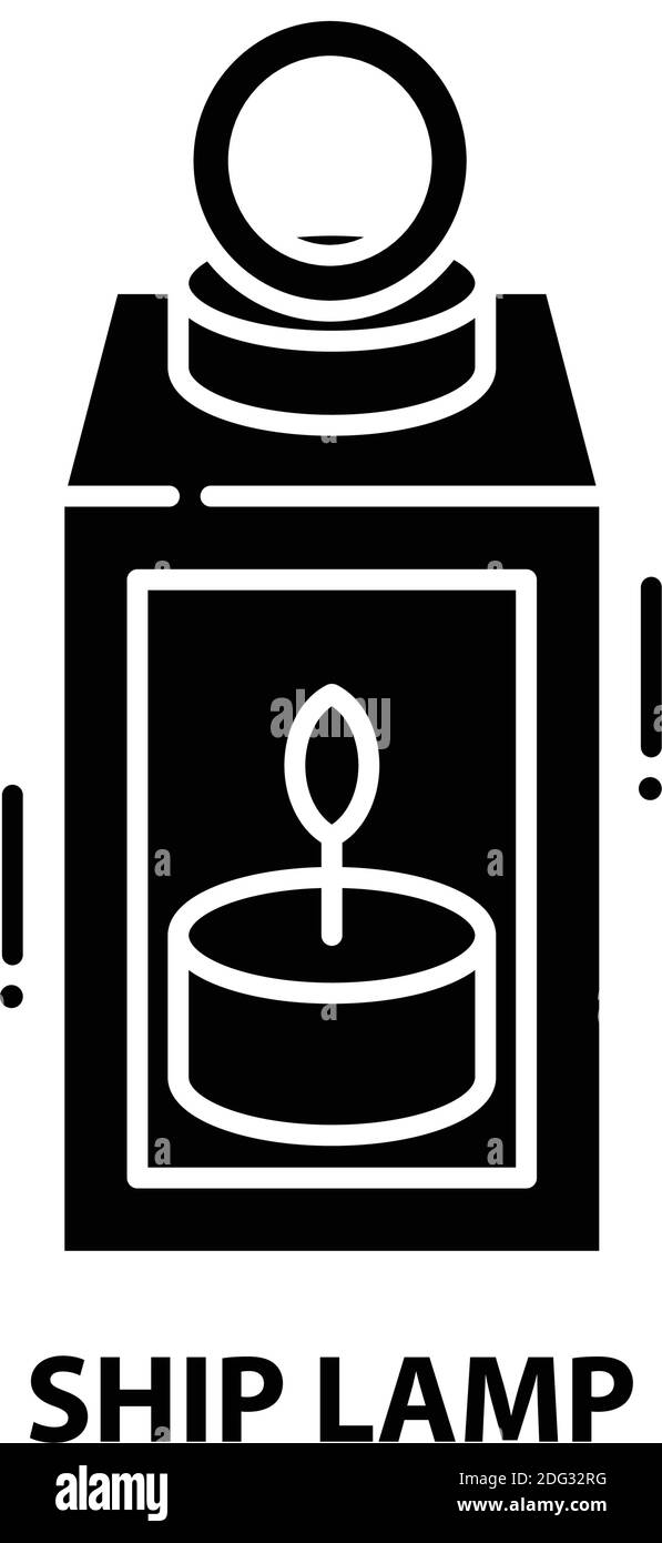 Lampensymbol versenden, schwarzes Vektorzeichen mit editierbaren Konturen, Konzeptdarstellung Stock Vektor