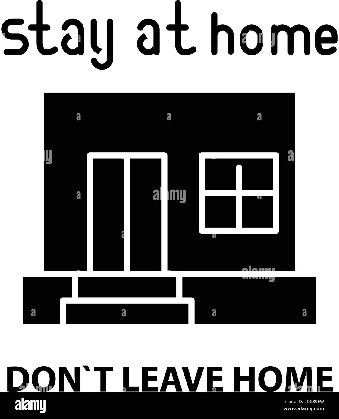 Das Symbol "Haus nicht verlassen", schwarzes Vektorzeichen mit editierbaren Konturen, Konzeptdarstellung Stock Vektor