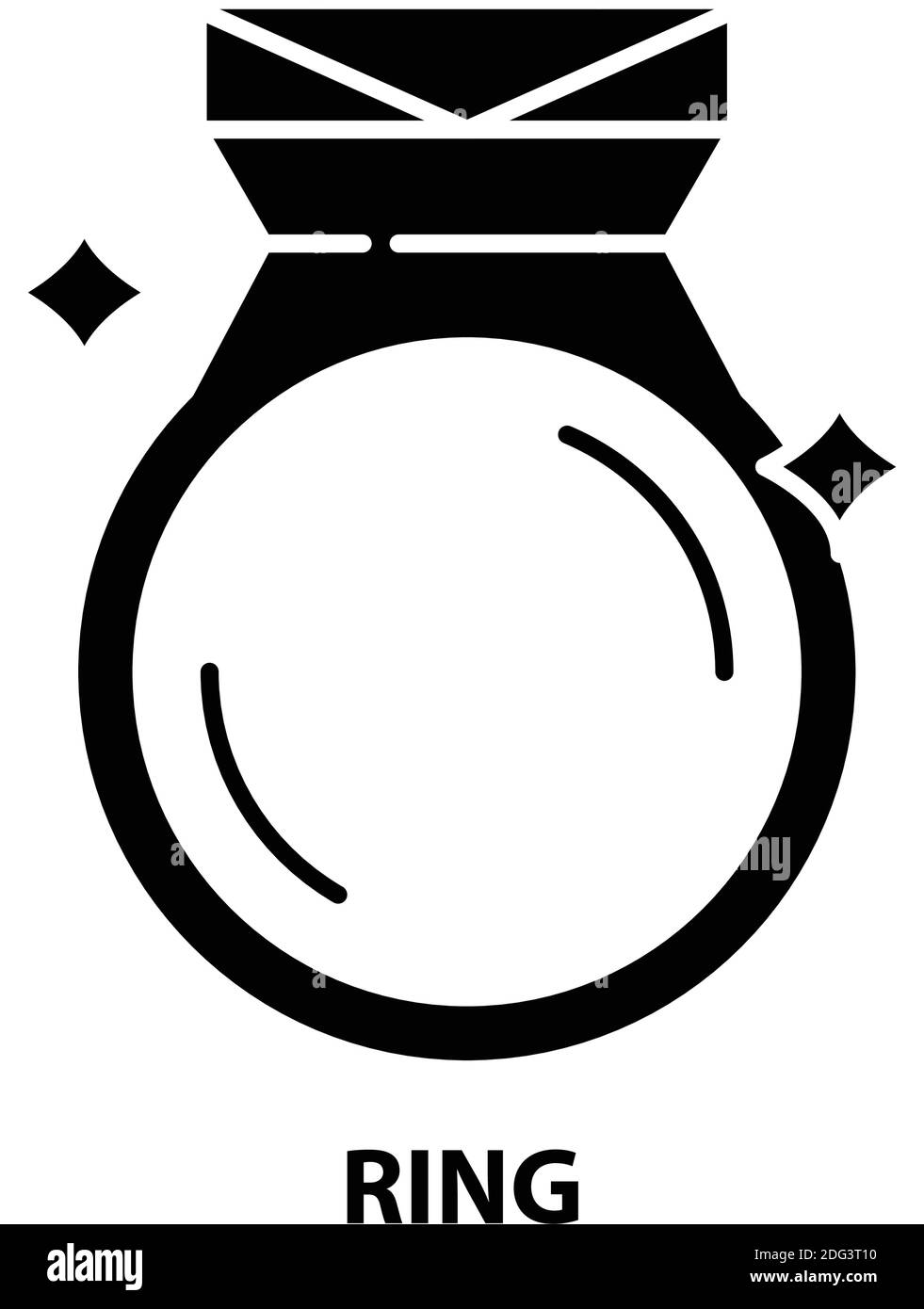 Ringsymbol, schwarzes Vektorzeichen mit editierbaren Konturen, Konzeptdarstellung Stock Vektor