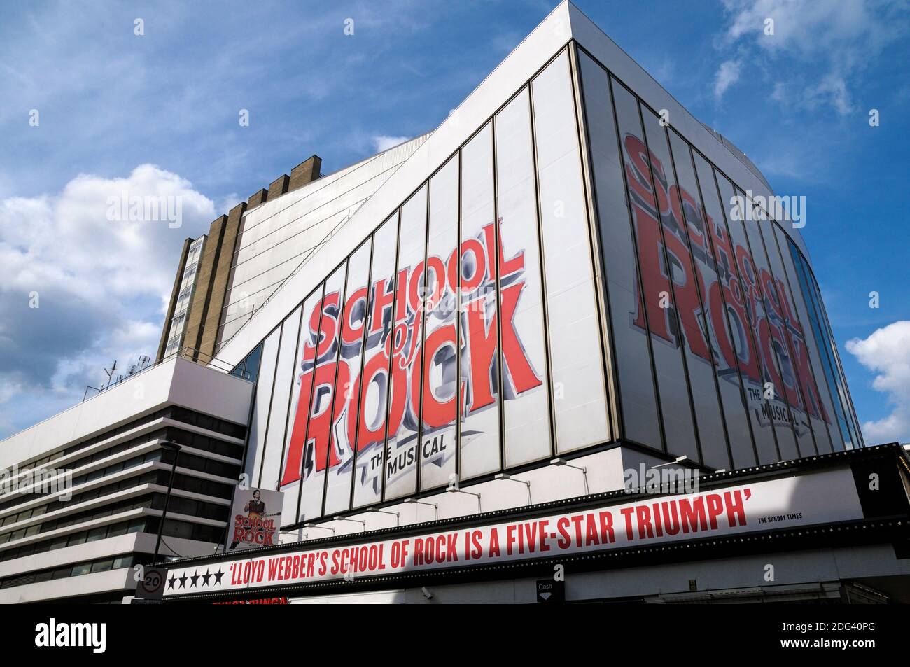 School of Rock Musical spielt am Gillian Lynne Theatre (früher bekannt als das New London Theatre), Drury Lane, London, England, Großbritannien Stockfoto