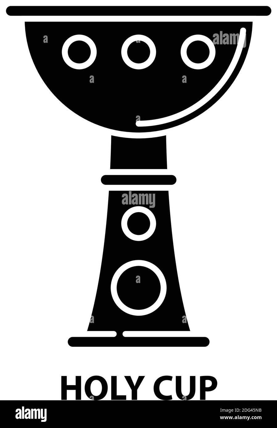 heiliger Kelch-Symbol, schwarzes Vektorzeichen mit editierbaren Konturen, Konzeptdarstellung Stock Vektor