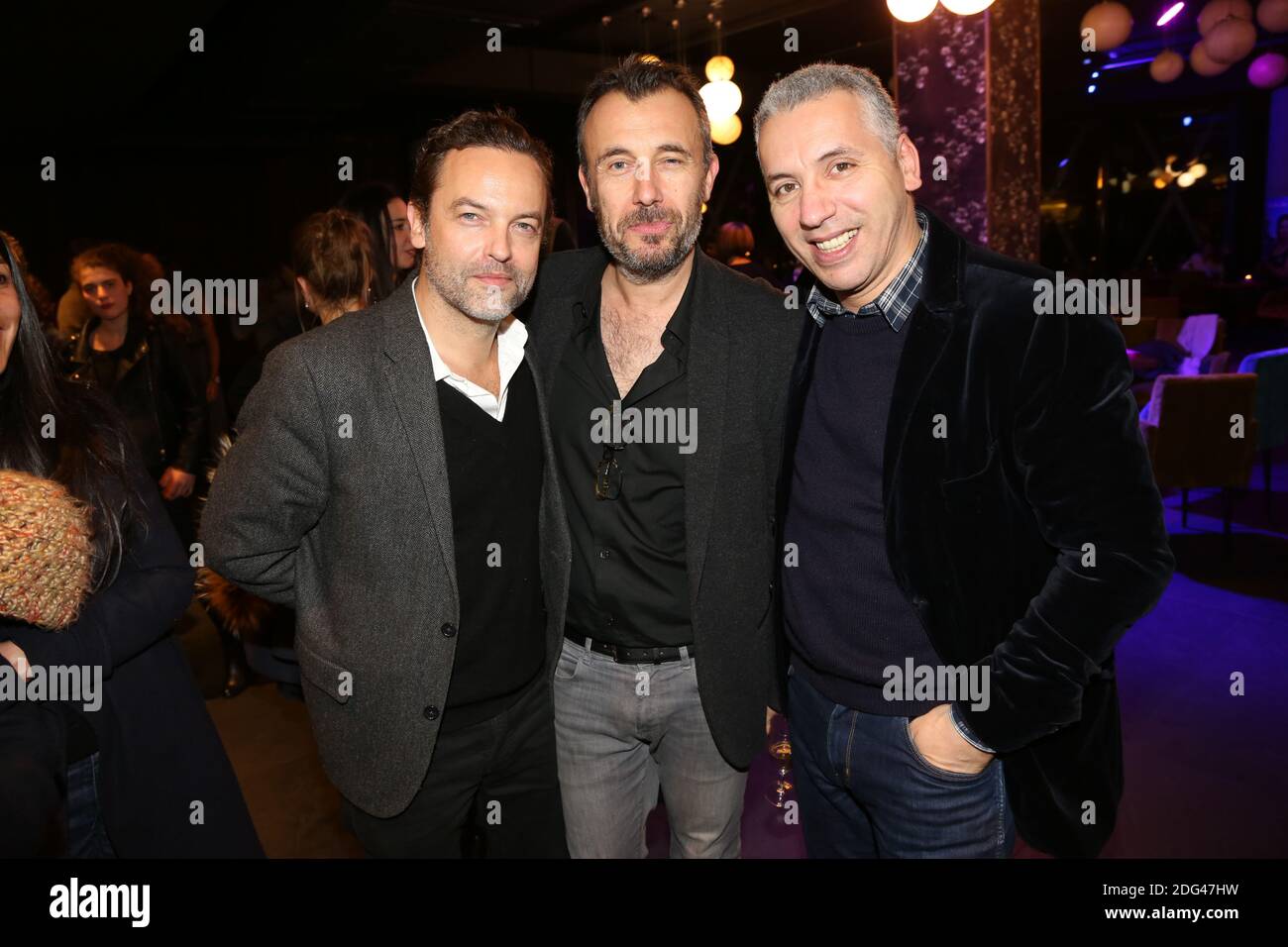 Patrick Mille, Fred Cavaye und Atmen Kelif bei RAID Dingue nach der Party von 5 Eyes Produktion (David Koskievic und David Setrouk) im Bermuda Onion in Paris, Frankreich, am 24. Januar 2017 statt. Foto von Jerome Domine/ABACAPRESS.COM Stockfoto