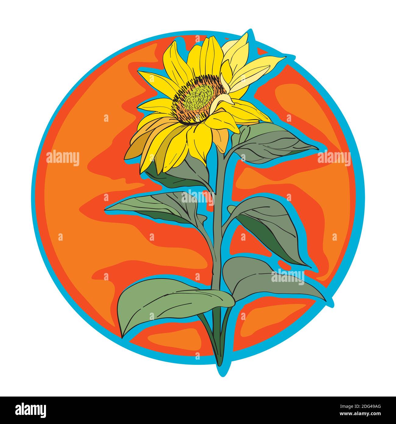 ClipArt aus Sonnenblumen Stockfoto