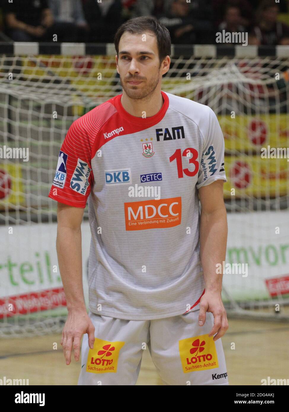 Slowenischer Handballspieler Jure Natek SC Magdeburg DHB HBL DKB Handball Bundesliga Saison 2014/15 Stockfoto