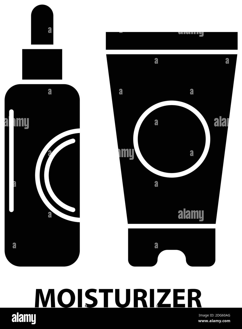 Feuchtigkeitscreme-Symbol, schwarzes Vektorzeichen mit editierbaren Konturen, Konzeptdarstellung Stock Vektor