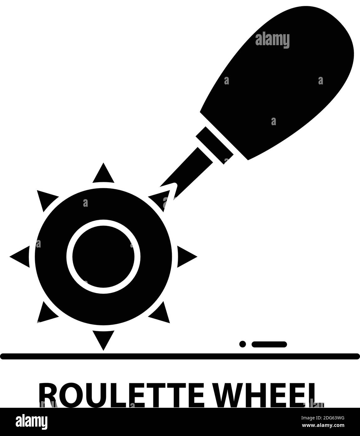 Roulette-Symbol, schwarzes Vektorzeichen mit editierbaren Konturen, Konzeptdarstellung Stock Vektor