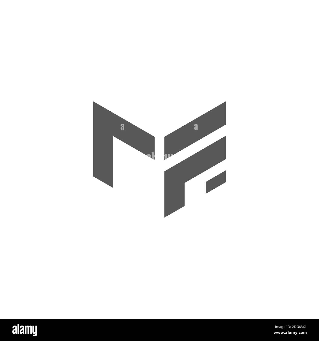 Buchstabe MF abstrakter Pfeil einfacher geometrischer flacher Logovektor Stock Vektor