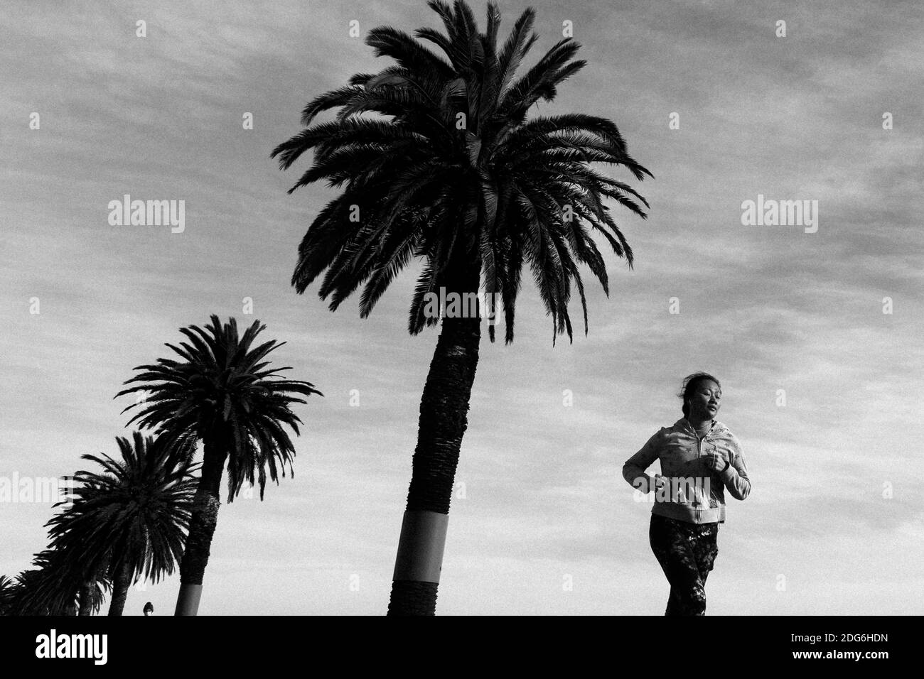 Melbourne, Australien, 24. Juli 2020. Eine Frau wird beim Joggen im Albert Park Lake während der COVID 19 am 24. Juli 2020 in Melbourne, Australien, gesehen. Der viktorianische Premier bestätigte über Nacht 300 neue Coronavirus-Fälle. Am Mittwoch, den 22. Juli, um 23.59 Uhr müssen Menschen, die in der Metropole Melbourne und im Mitchell Shire leben, nach einer besorgniserregend erhöhten Zahl von Coronavirus-Fällen in den letzten Tagen eine Gesichtsbedeckung tragen. Die Geldstrafe für das Tragen einer Gesichtsbedeckung wird 200 Dollar betragen.Kredit: Dave Hewison/Alamy Live News Stockfoto