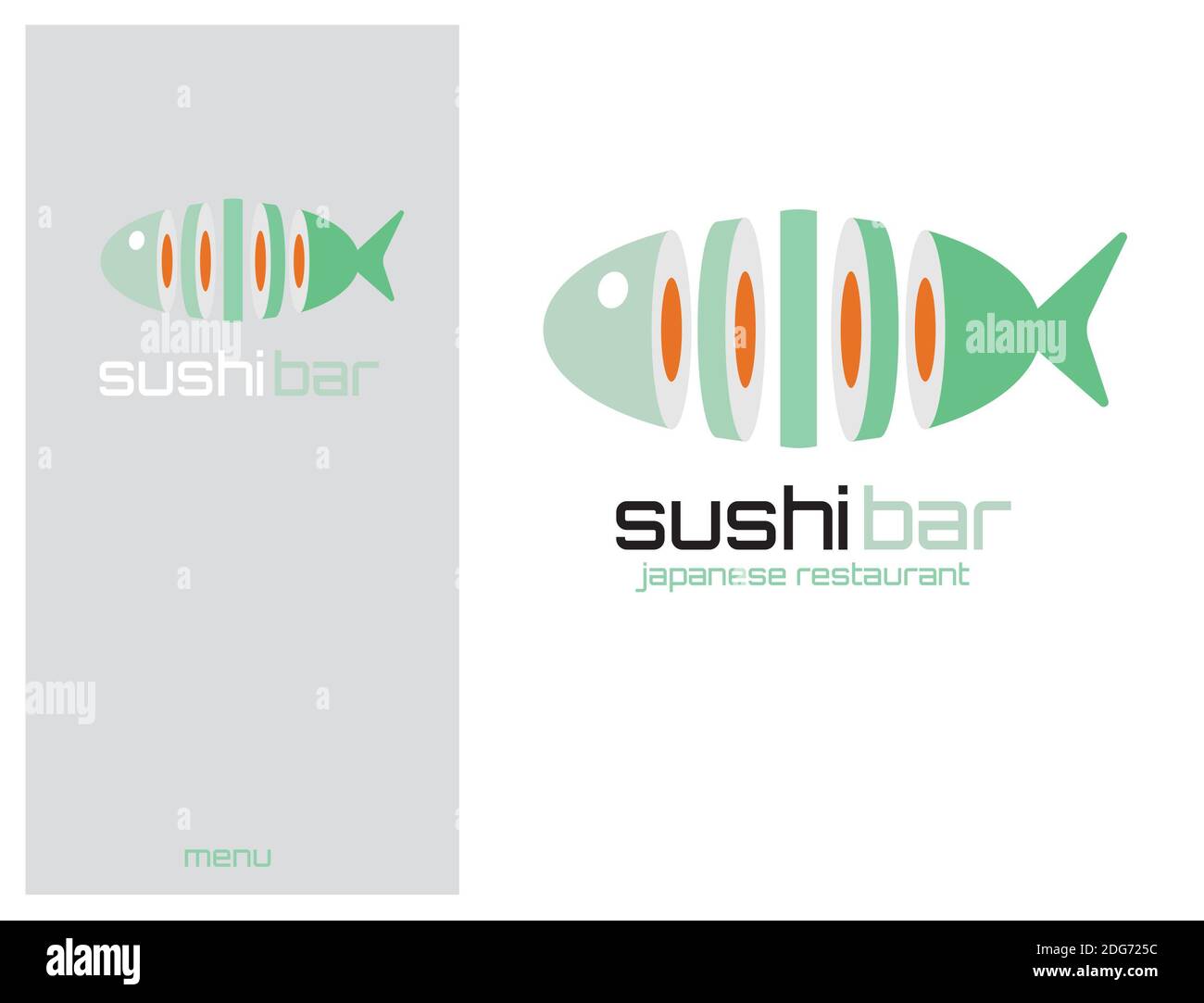 Logo-Design-Element. Sushi, Restaurant, japanisch Stockfoto